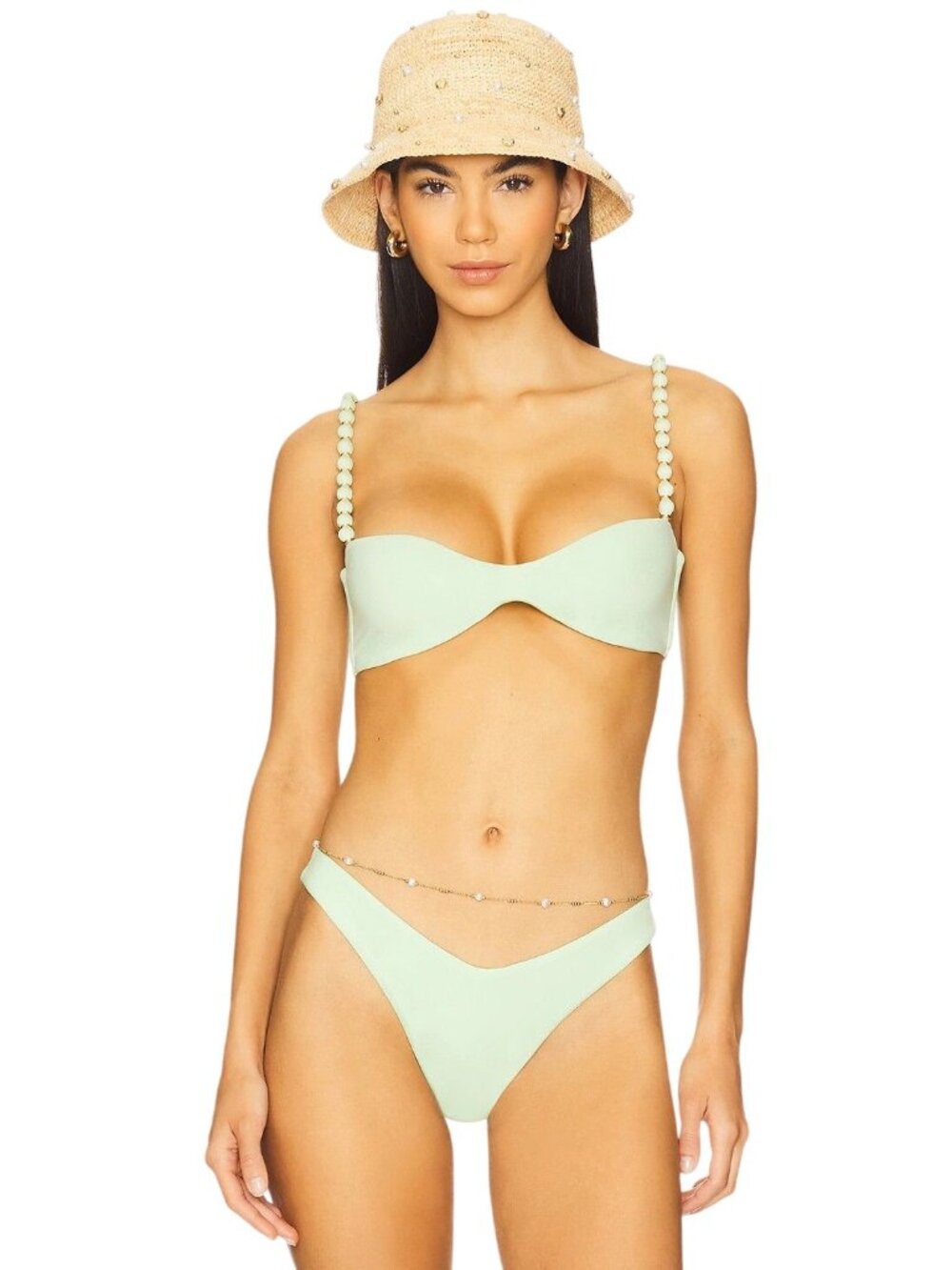 PEIXOTO Asher Bikini Top in Matcha Latte Small Womens Swimsuit